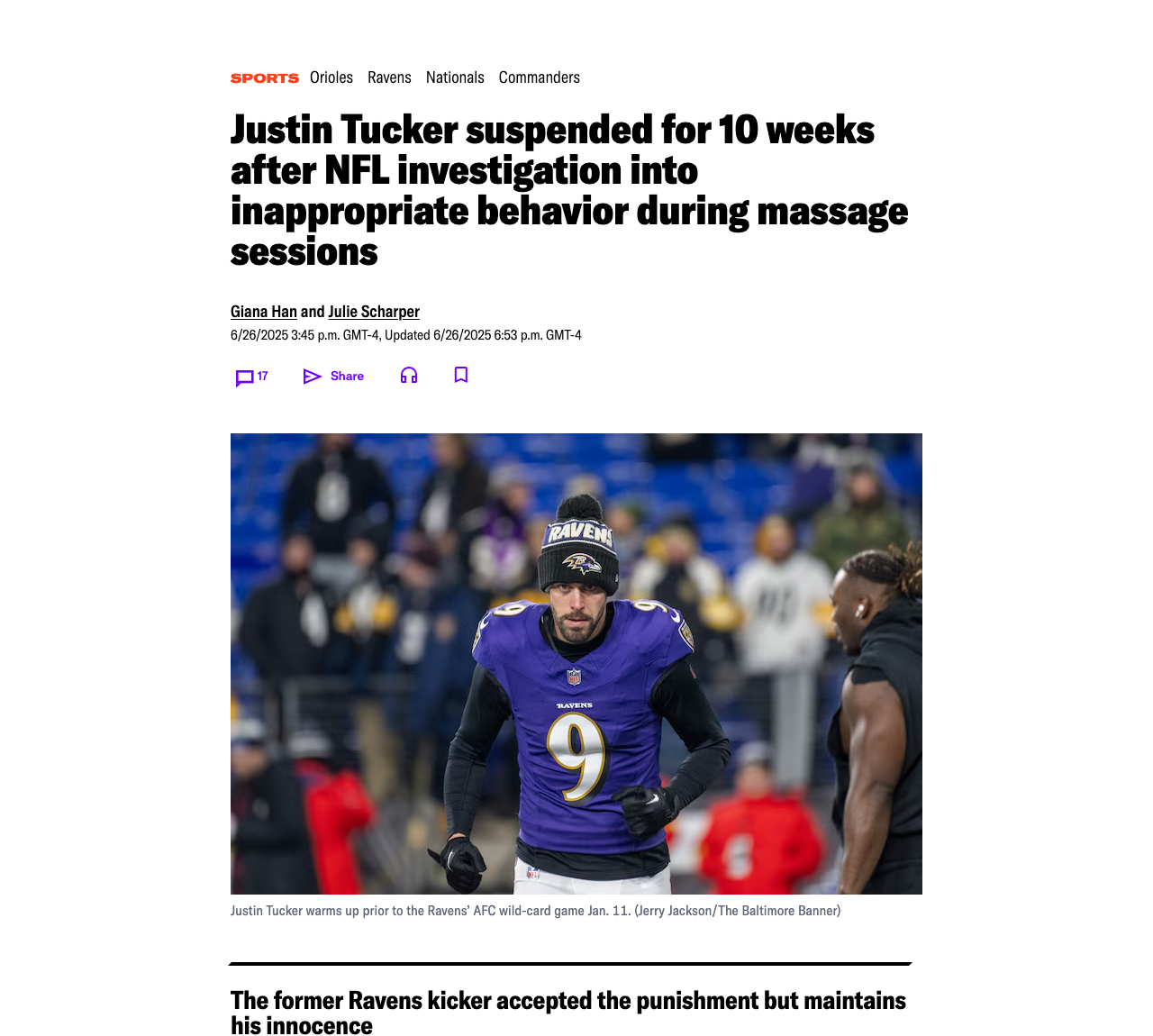 旗帜报比对十六名按摩师陈述促成塔克被停赛
